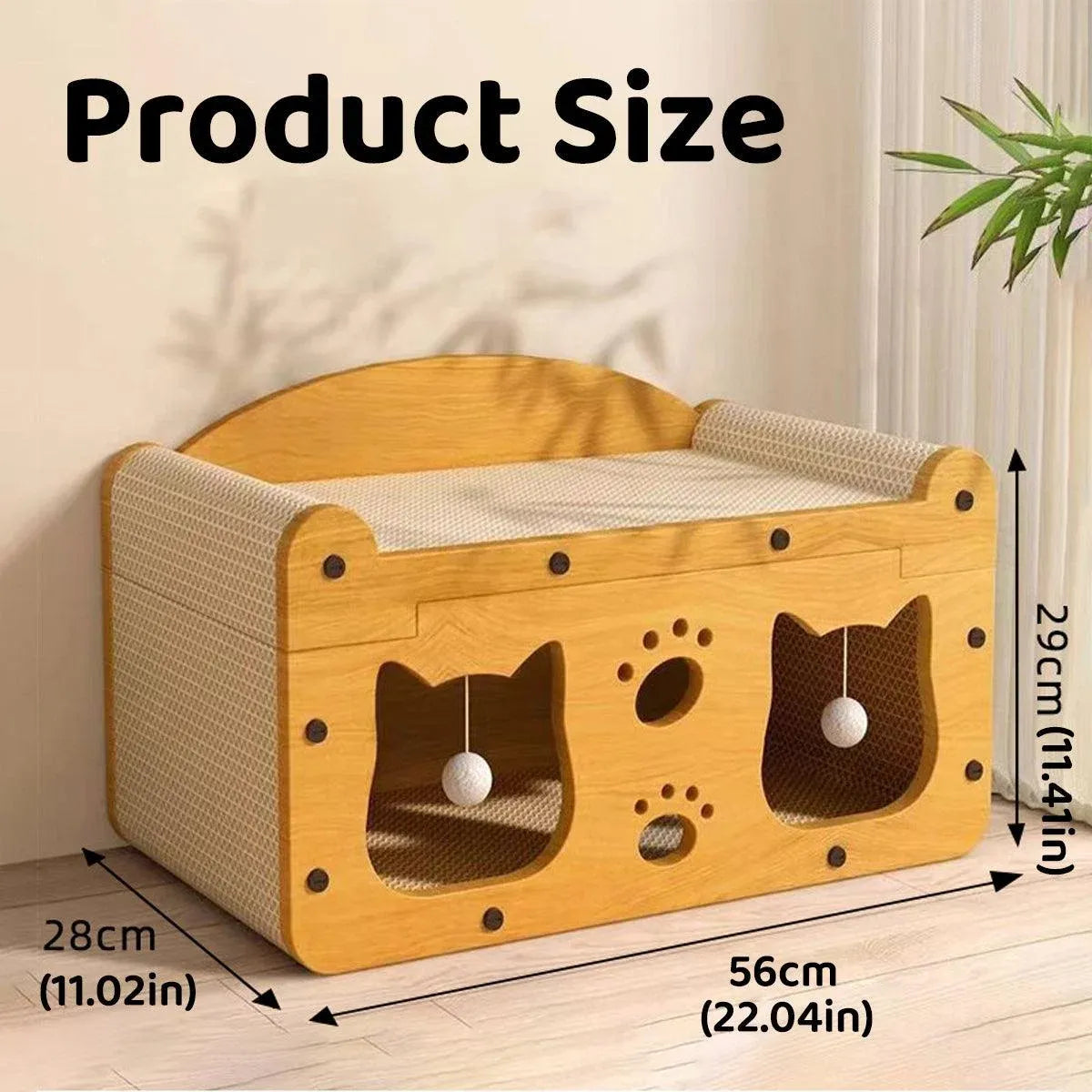 Cat Scratching Board & Lounge Bed with Resting Platform - product photo 3 of 13