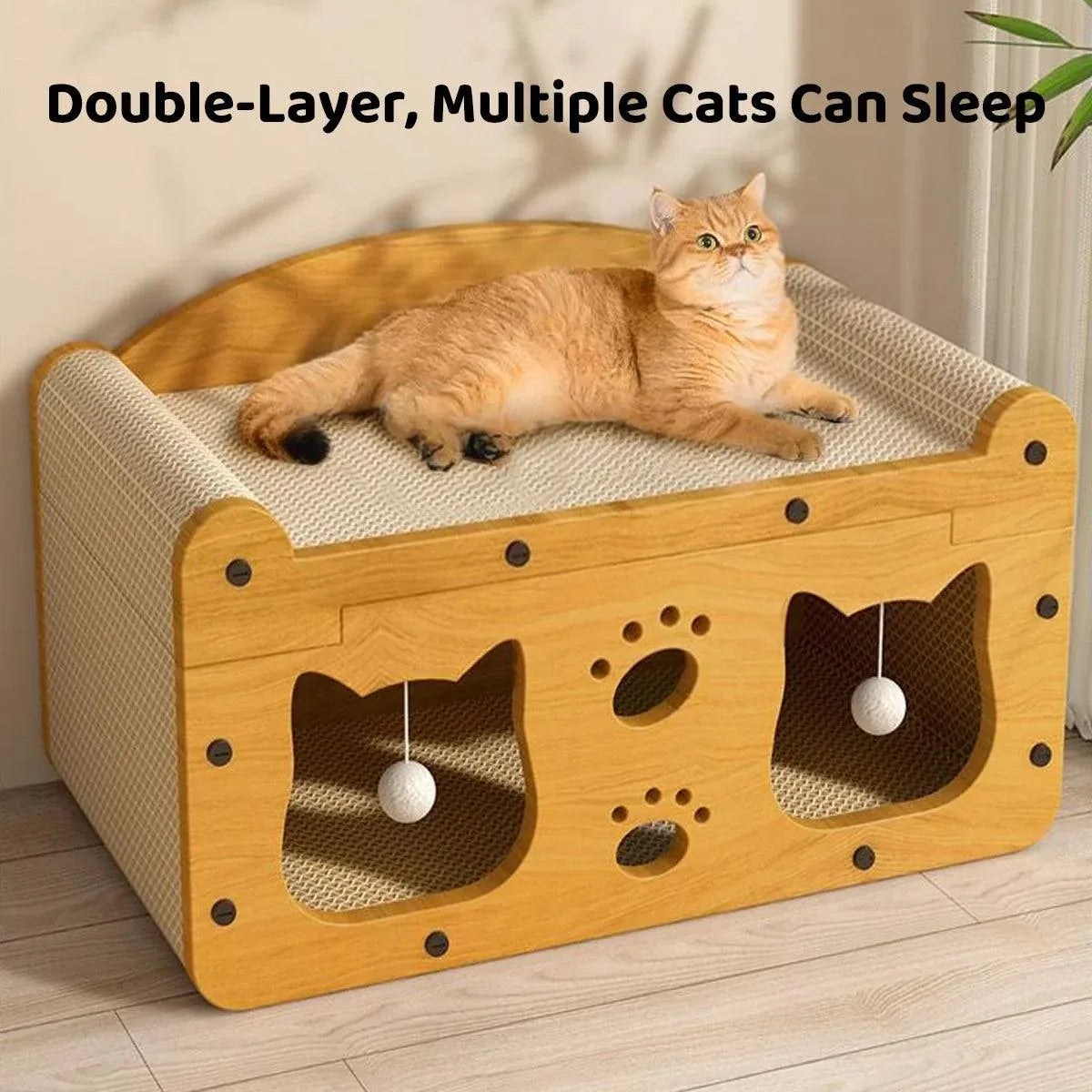 Cat Scratching Board & Lounge Bed with Resting Platform - product photo 4 of 13
