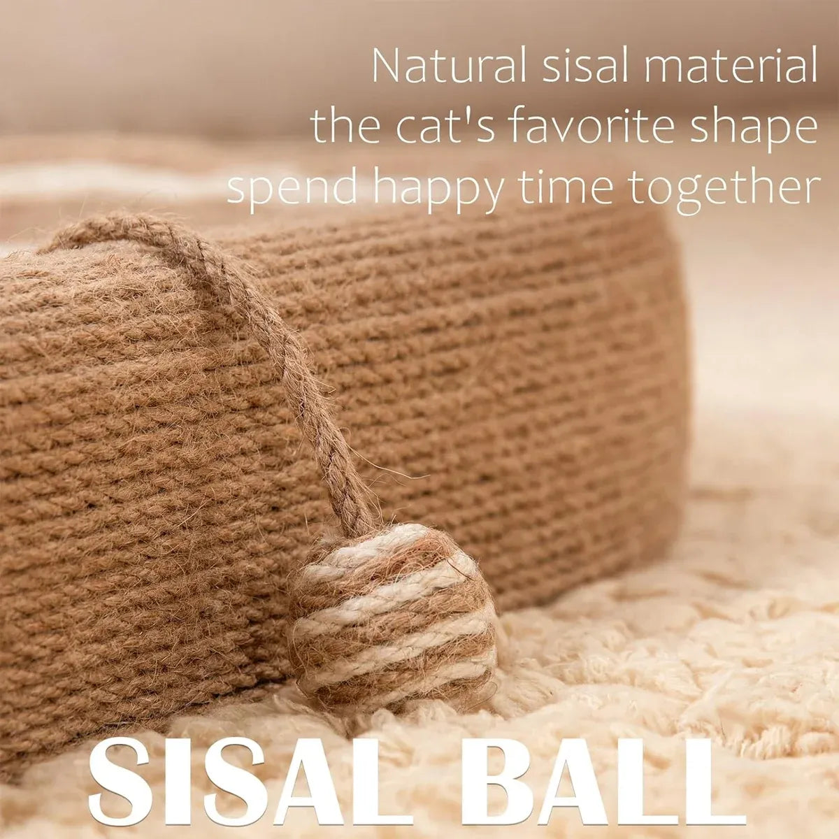 XL Sisal Cat Scratching Lounge Bed - 61 × 40 × 9 cm - product photo 5 of 15