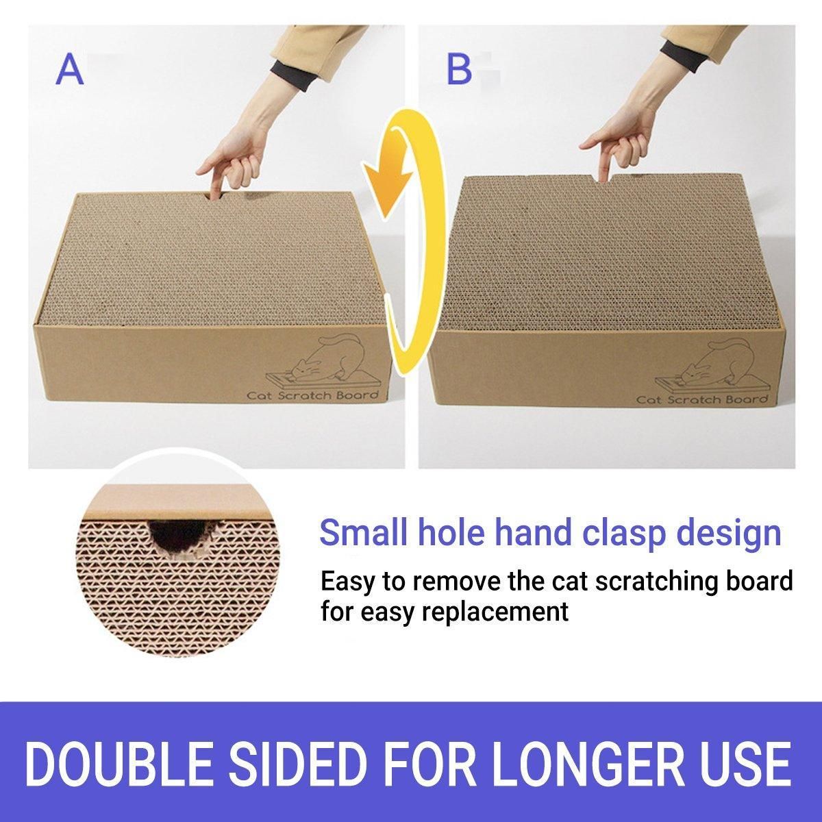 Corrugated Cardboard Cat Scratcher with Play Hole