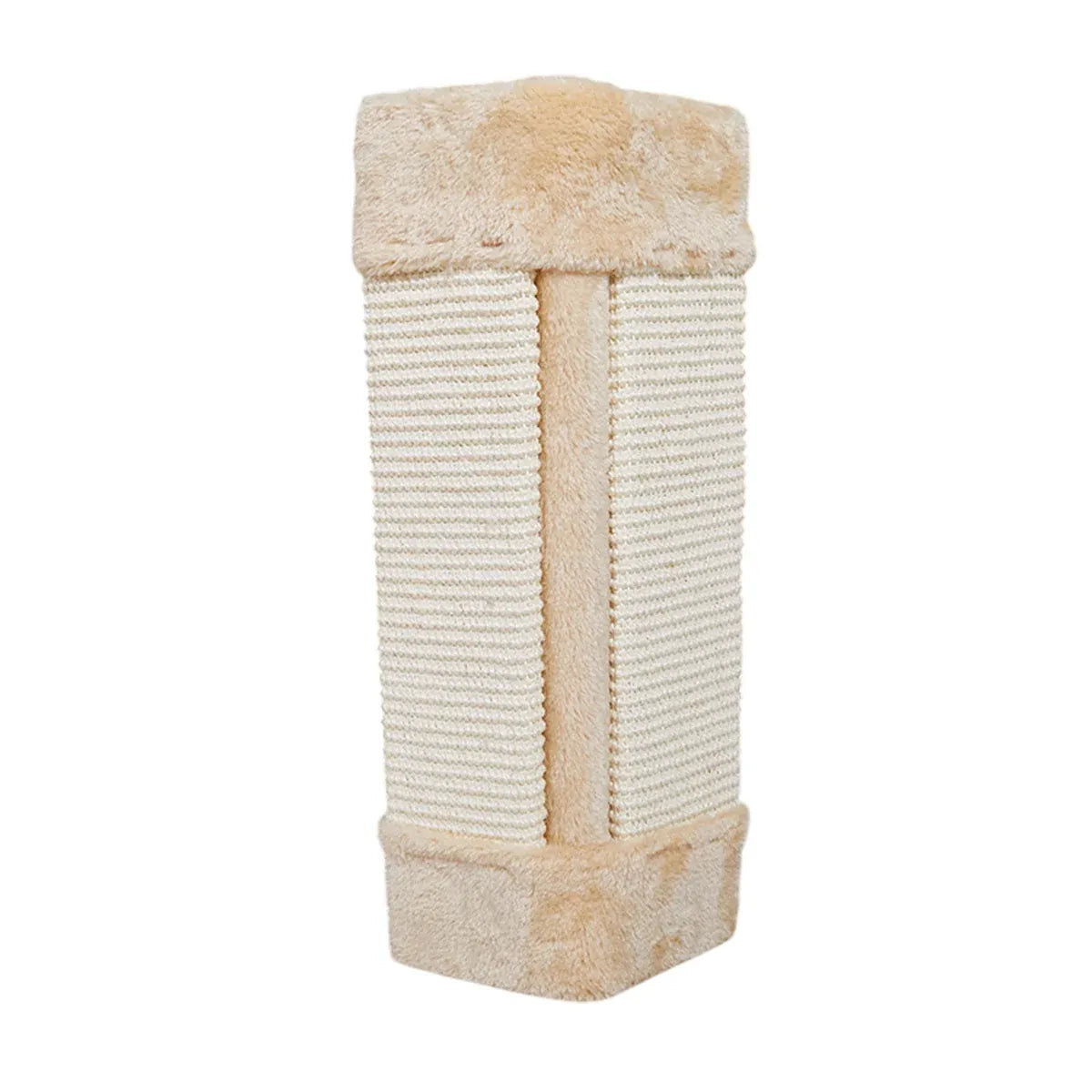 Foldable Sisal & Flannelette Cat Corner Scratching Board - Beige, 50 cm