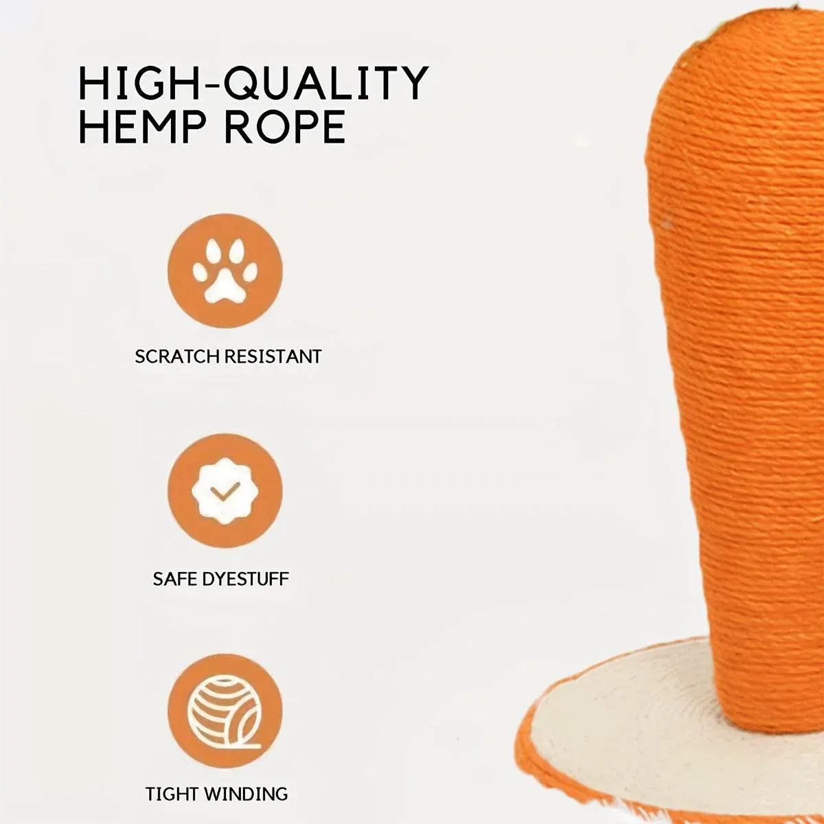 Carrot-Shaped Sisal Cat Scratching Post - product photo 9 of 13