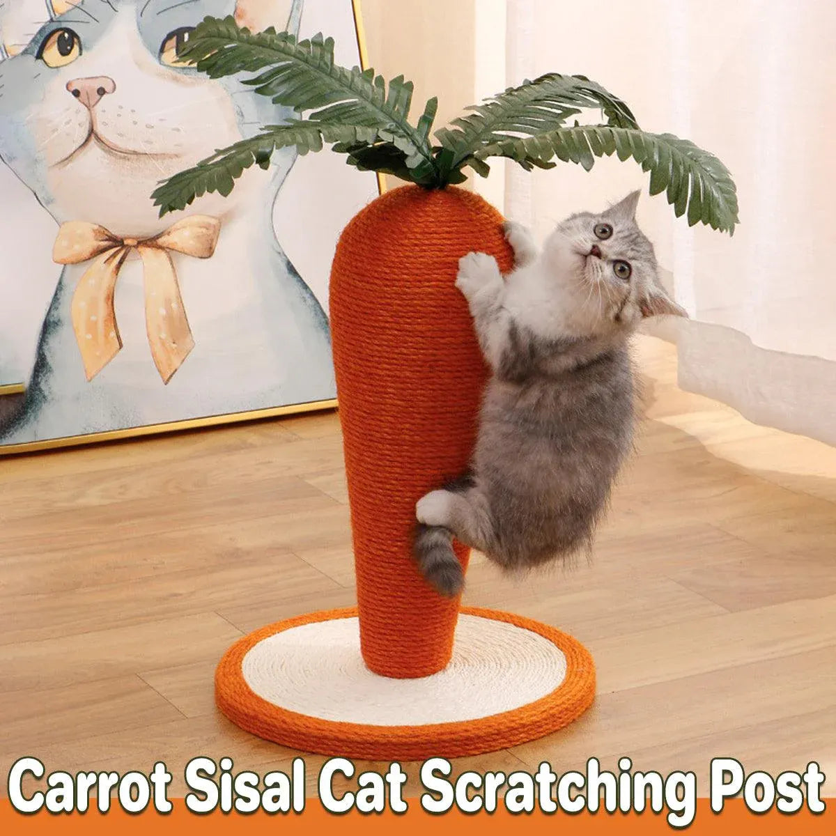 Carrot-Shaped Sisal Cat Scratching Post - product photo 13 of 13