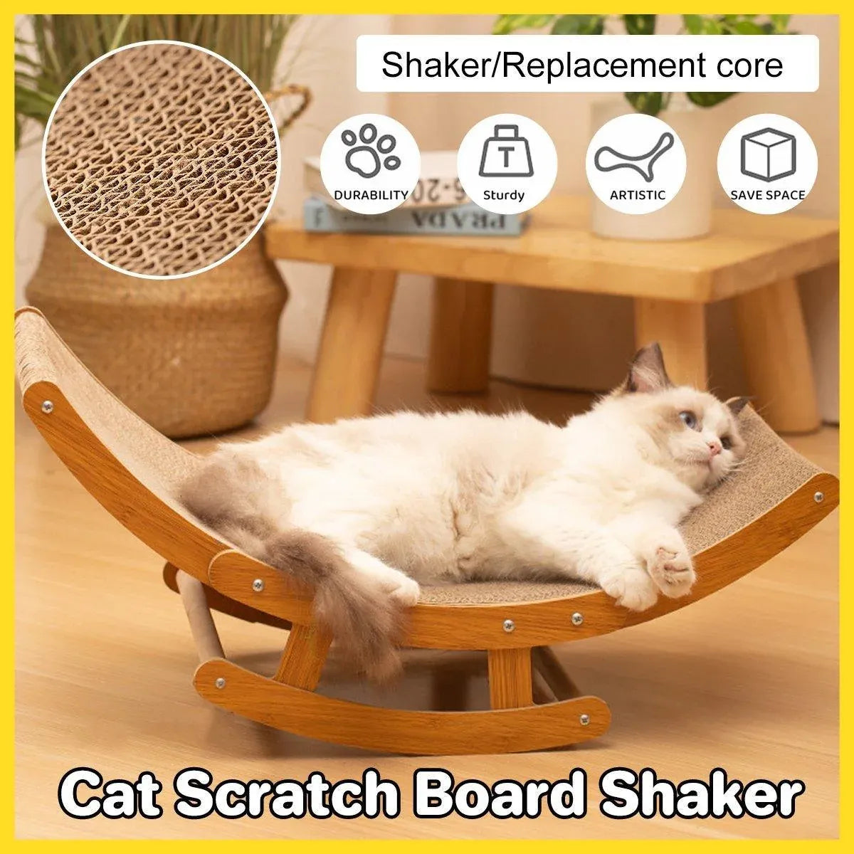 Corrugated Rocking Chair Cat Scratching Bed - product photo 2 of 13