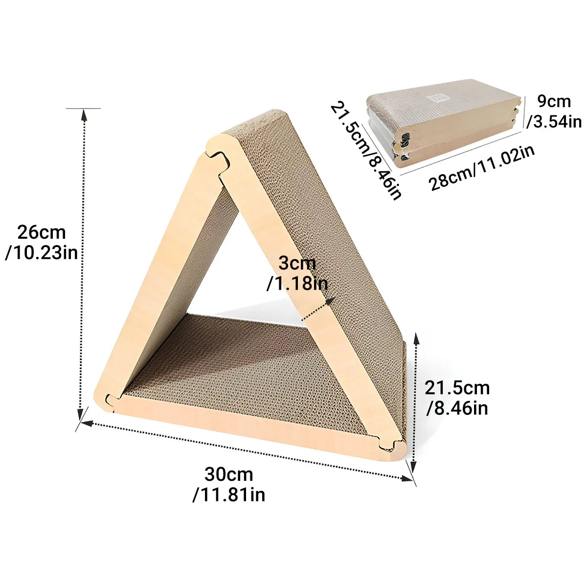 Triangular Corrugated Cardboard Cat Scratching Board