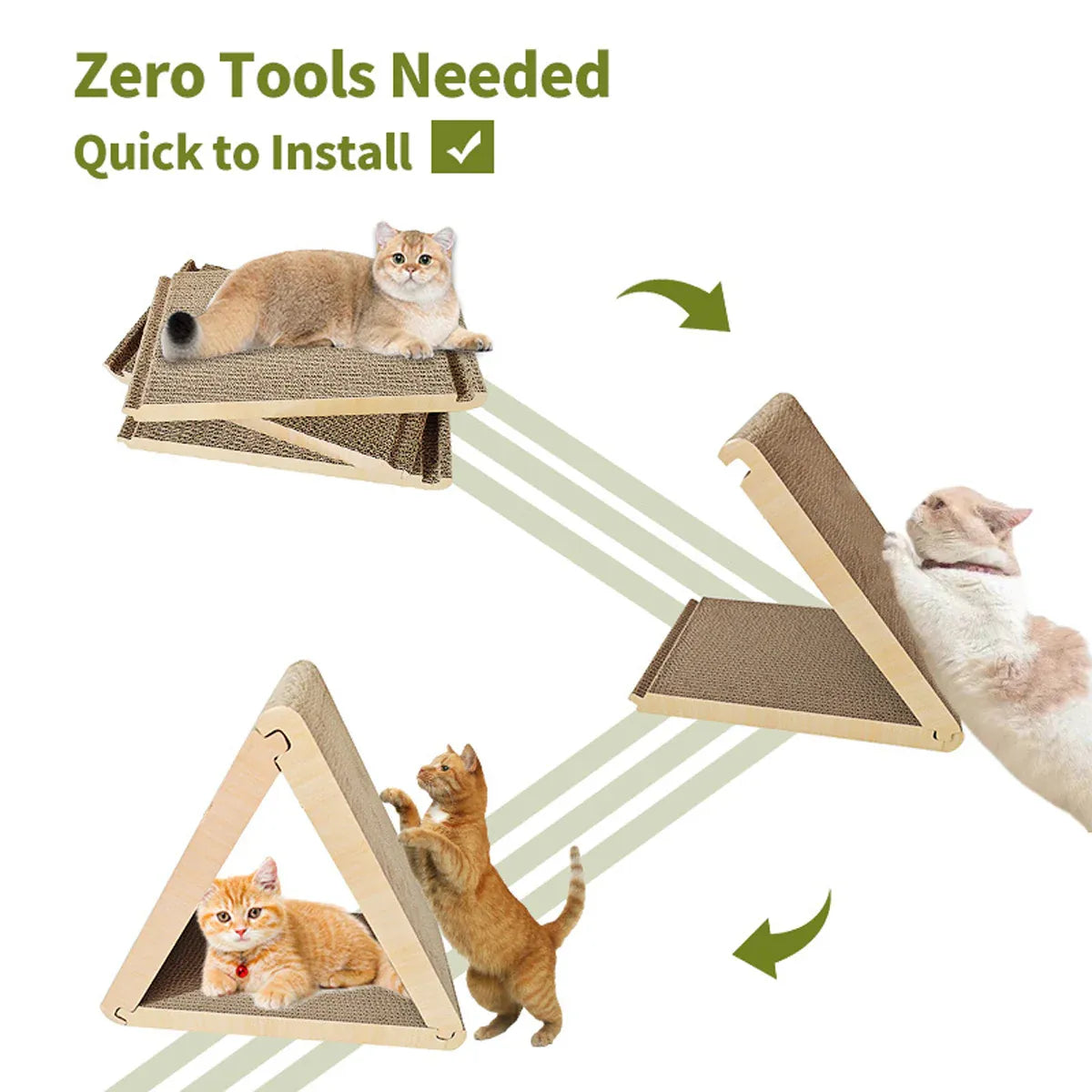 Triangular Corrugated Cardboard Cat Scratching Board