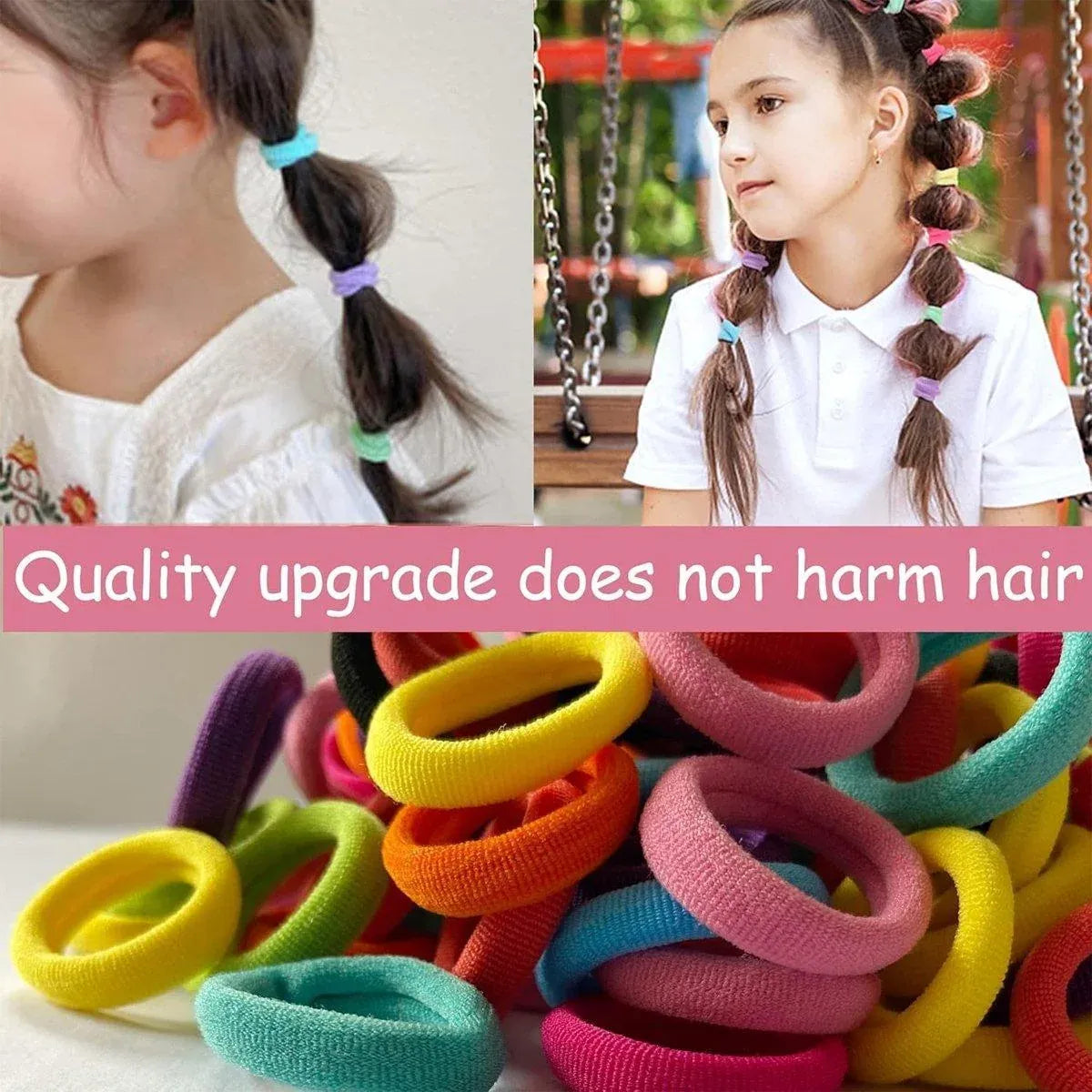 200Pcs Women Girls Hair Bands Ties Rope Rings Elastic Hairband Ponytail Holder