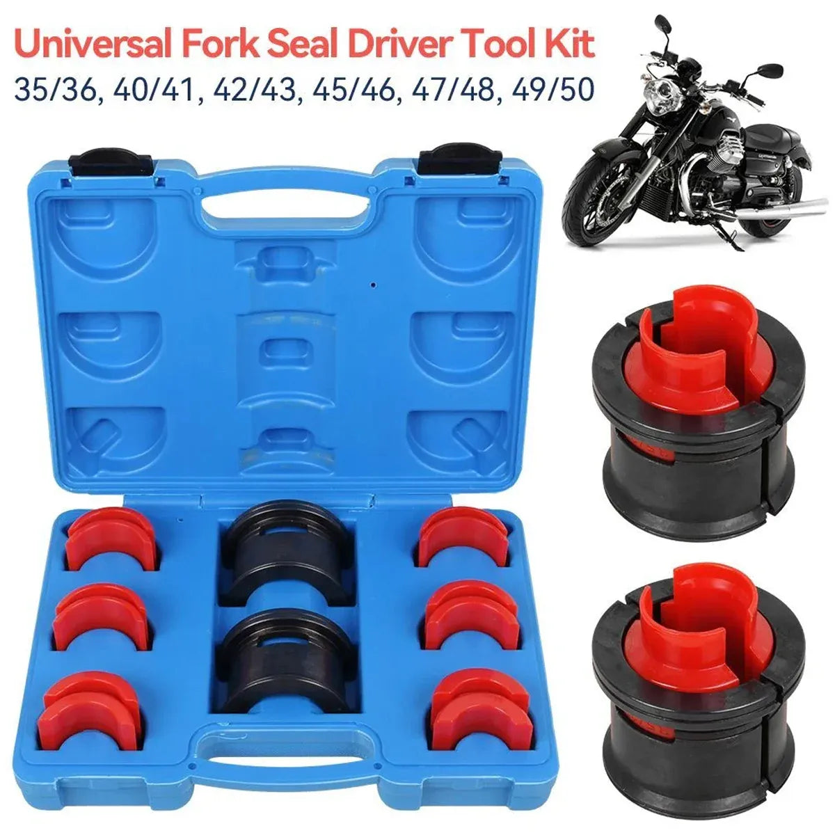 14PCS Universal Fork Seal Driver Tool Kit 35-50mm for Motorcycle Fork Oil Seal