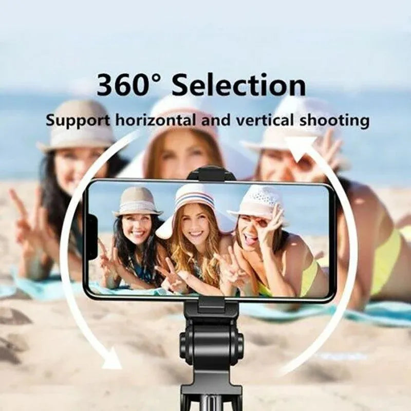 Wireless Bluetooth Selfie Stick Tripod with Remote Control for Phones 6 in 1 - Black — product photo 3