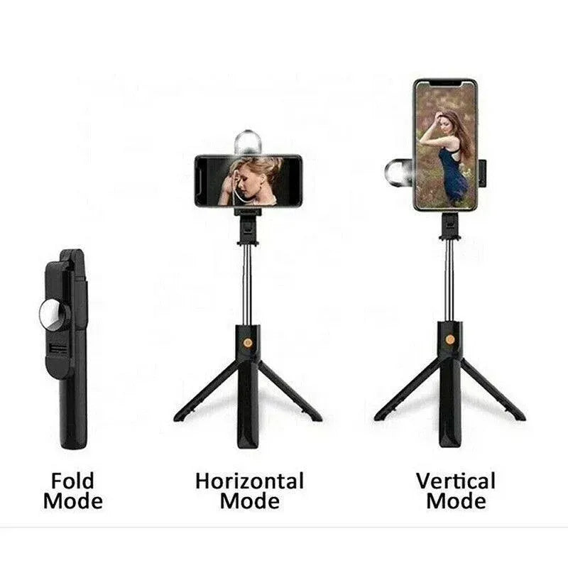 Wireless Bluetooth Selfie Stick Tripod with Remote Control for Phones 6 in 1 - Black — product photo 4