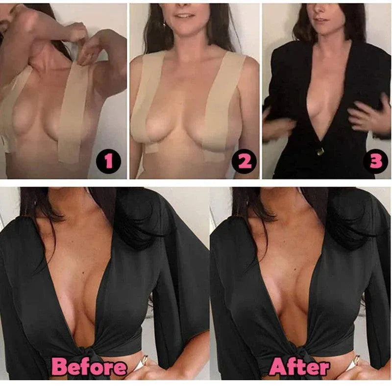 Skin Colour 5M Women Boob Tape Invisible Bra Nipple Cover Adhesive Breast Lift Tape - 5CM×5M