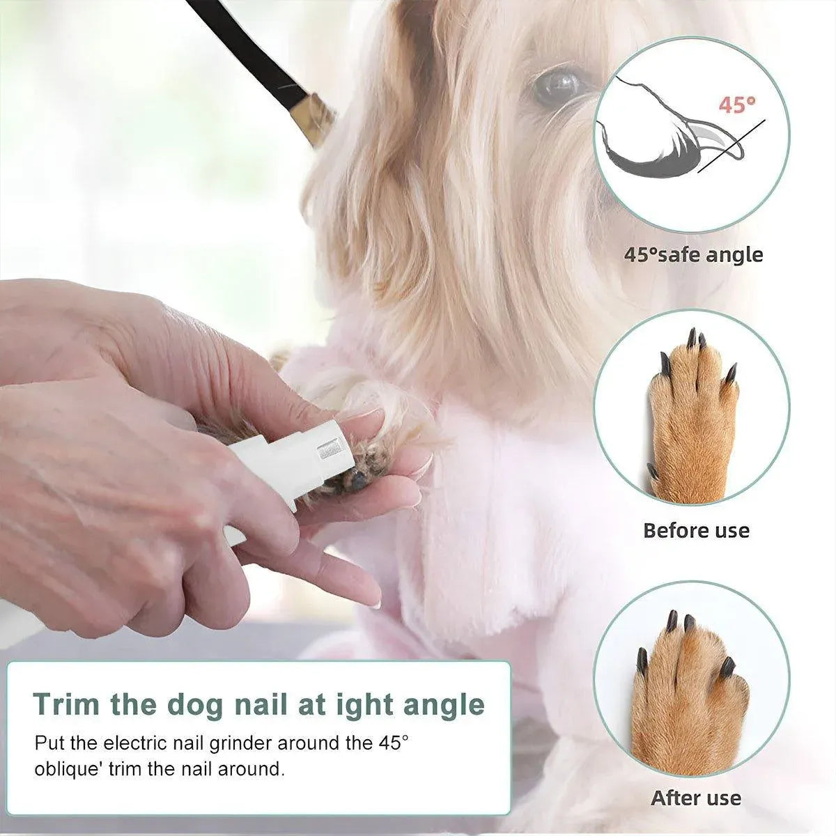 White Rechargeable Dog & Cat Grooming Clippers