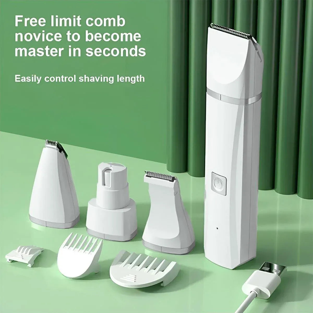 White Rechargeable Dog & Cat Grooming Clippers