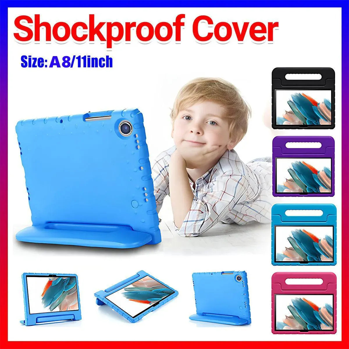 For Samsung Galaxy Tab A8 Plus 11Inch EVA Case Handheld Protective Drop Cover - Blue — product photo 2
