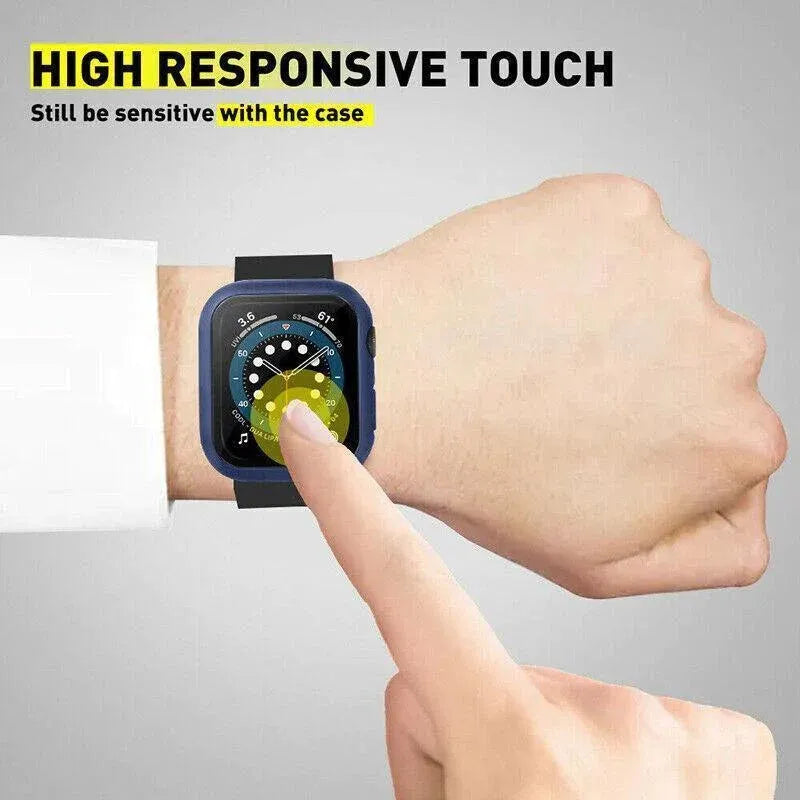 For Apple Watch iWatch Series SE 6 5 4 3 2 1 Case Full Glass Cover 40mm - Black
