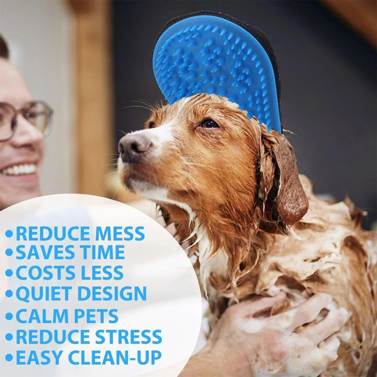 Dog Bath Shower Brush with 2.2 m Hose & Two Adaptors