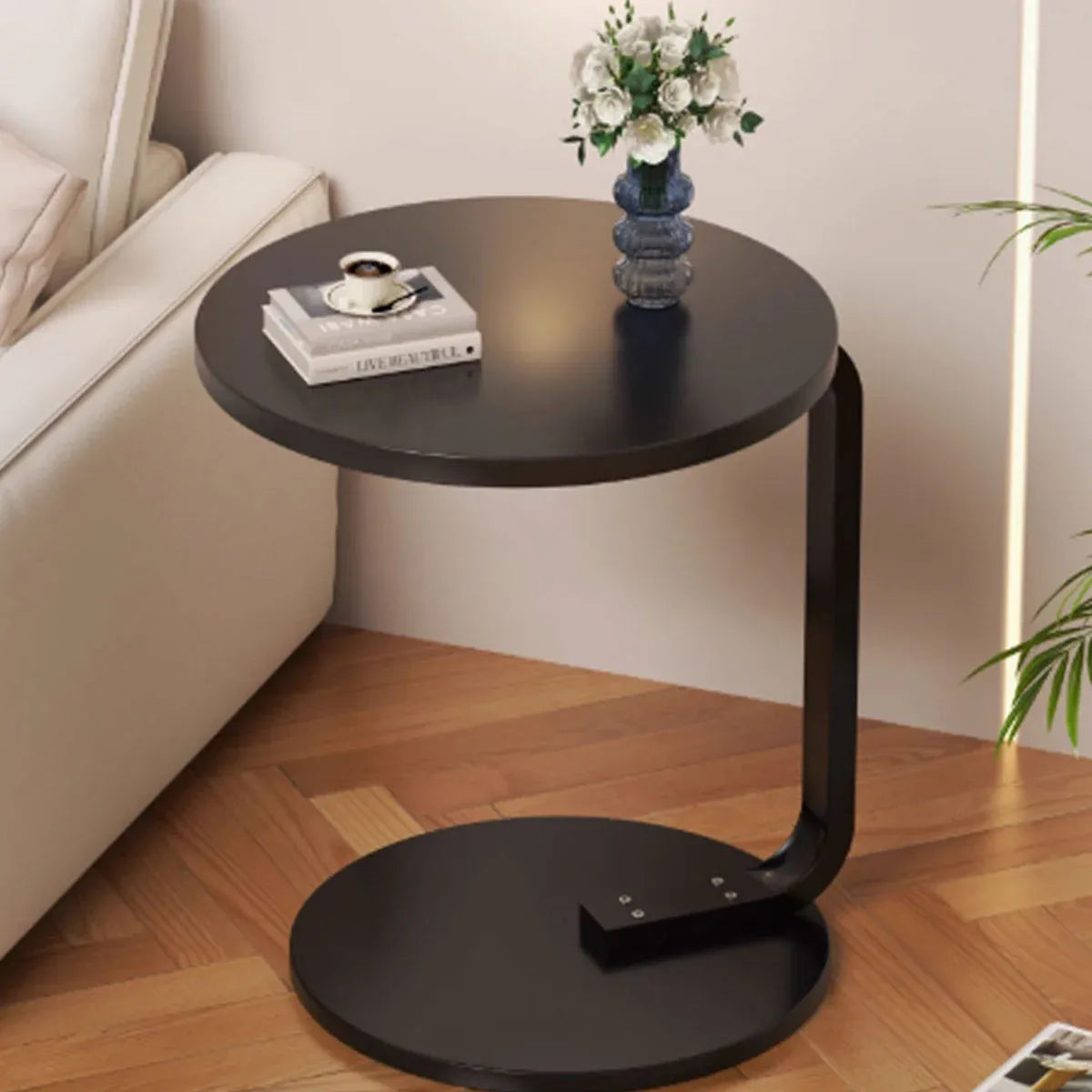 Small Round Coffee Table Simple Sofa Side Table Compact Modern Home Furniture
