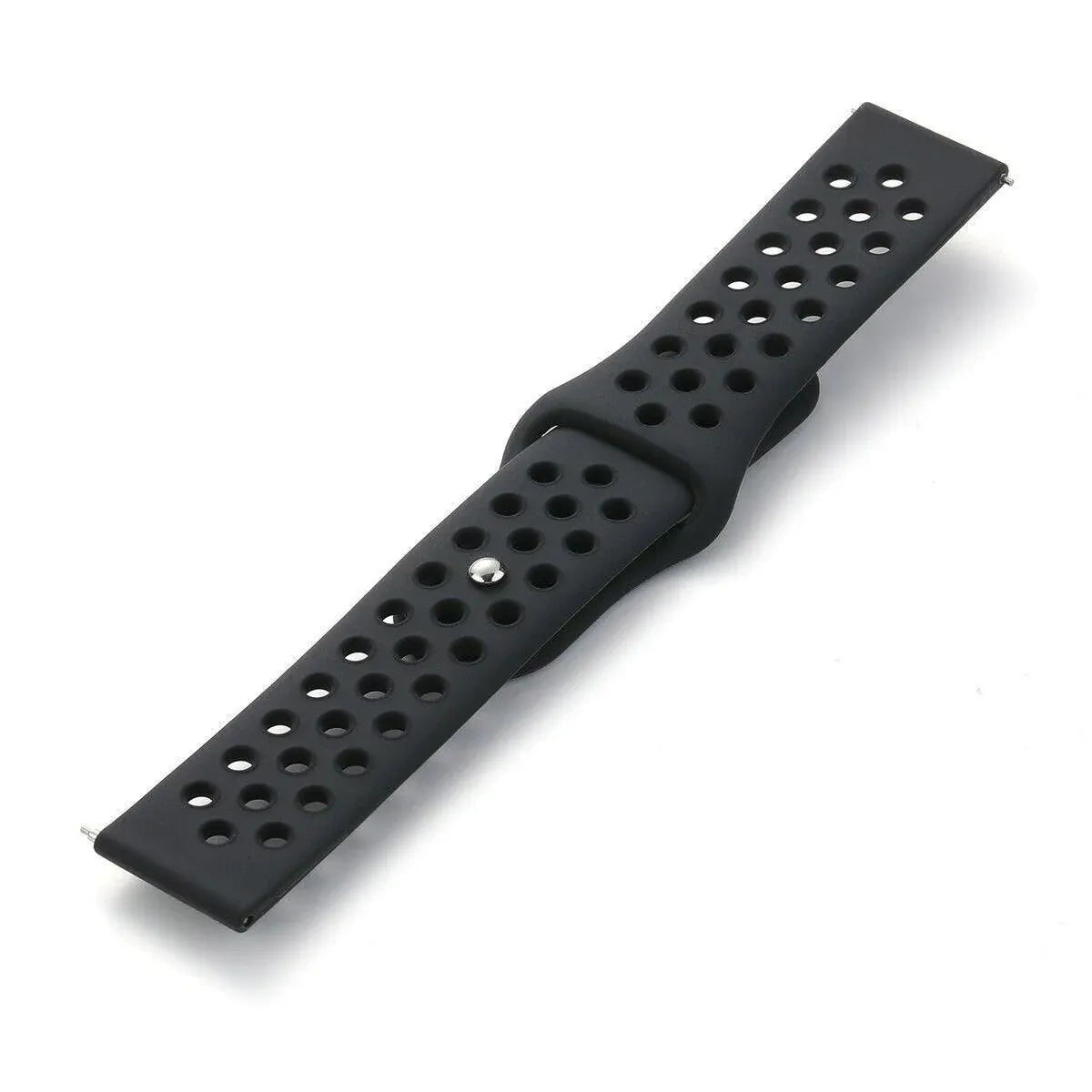 22mm 20mm Silicone Sports Watch Band for Samsung Huawei Huami Two-Tone Strap - 22mm-Black