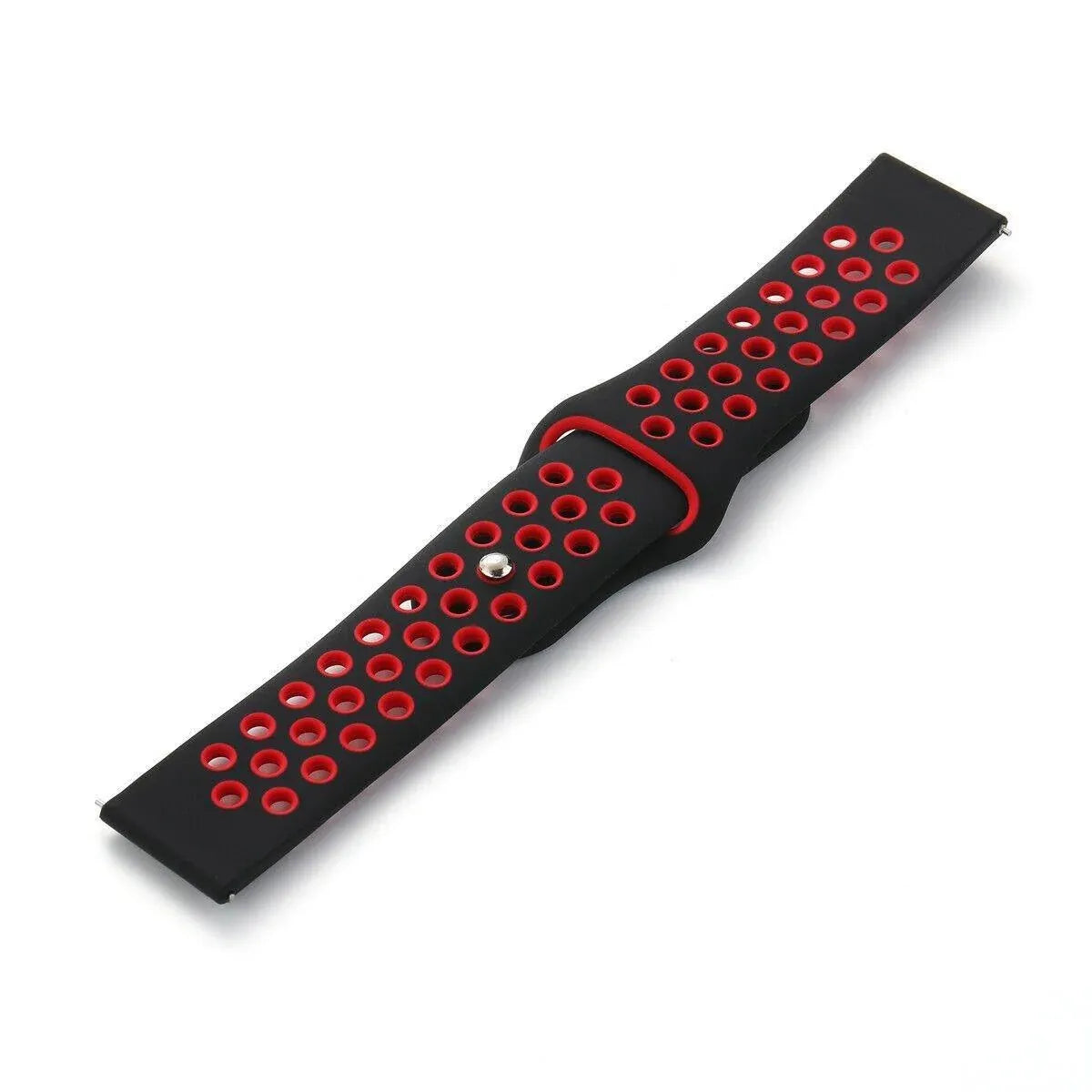 22mm 20mm Silicone Sports Watch Band for Samsung Huawei Huami Two-Tone Strap - 22mm-Black