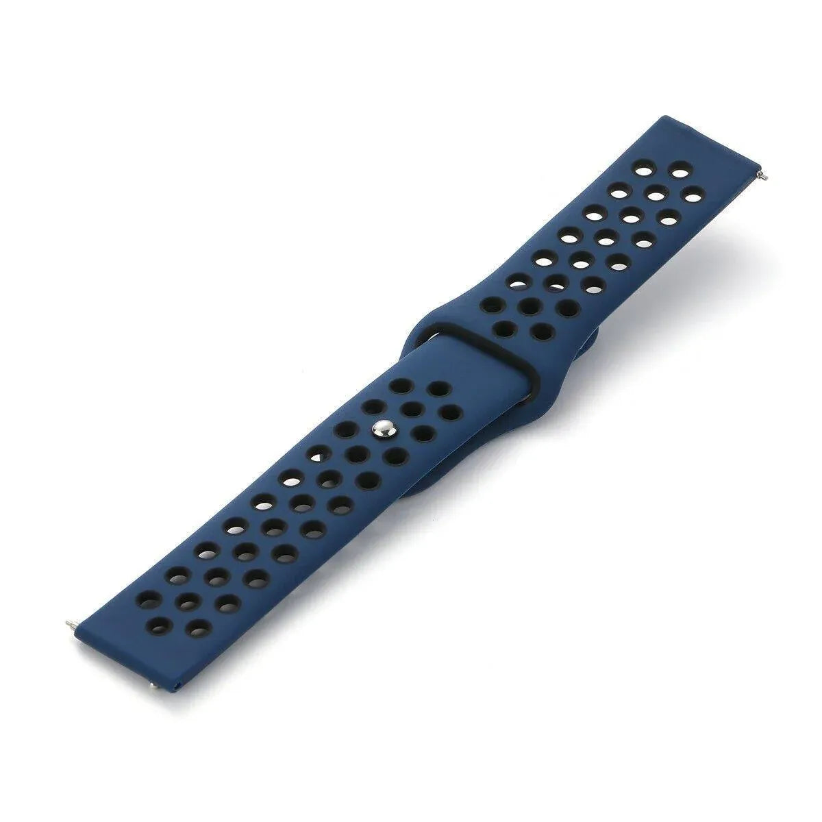 22mm 20mm Silicone Sports Watch Band for Samsung Huawei Huami Two-Tone Strap - 22mm-Black