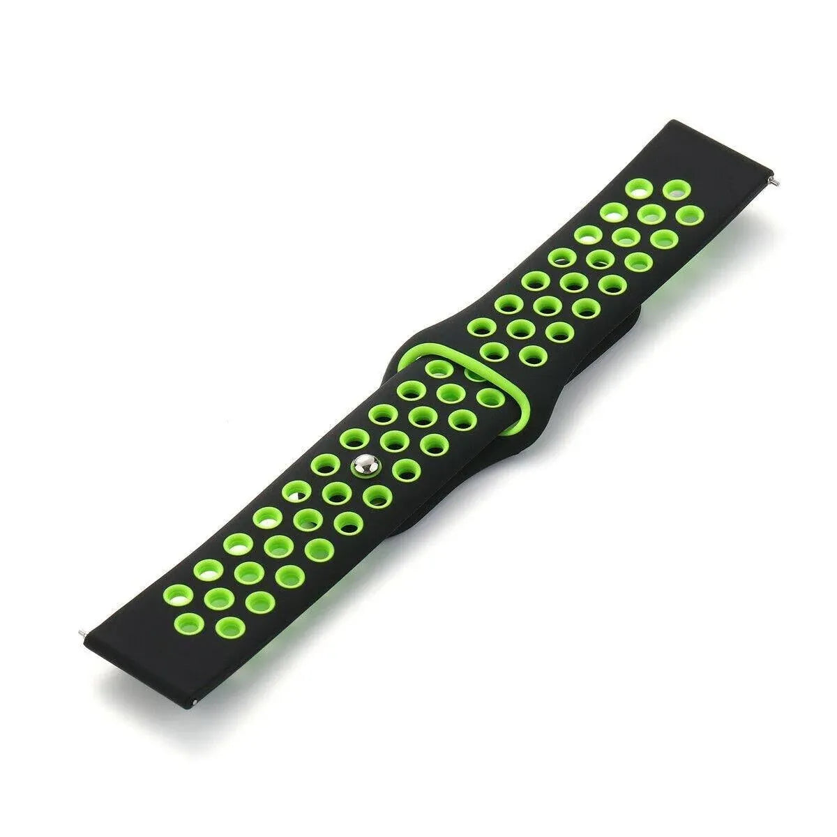 22mm 20mm Silicone Sports Watch Band for Samsung Huawei Huami Two-Tone Strap - 22mm-Black
