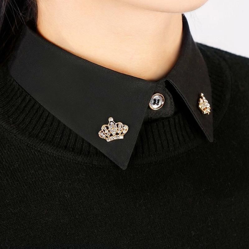 Small Crown Brooch Accessory Fashion Corsage Pin Jewelry Women Men Gift - 1# Gold