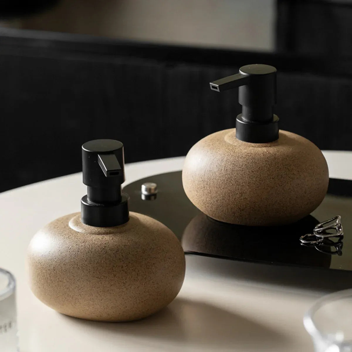 Reusable Ceramic Pump Bottle For Shampoo Lotion Soap Conditioner Travel Set