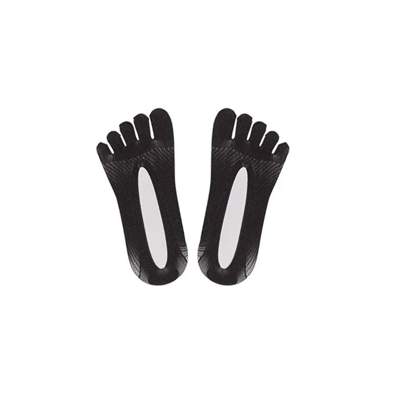 Five Finger Toe Socks Women Invisible Ankle Cut No Show Liner Low Cut Packs - Black 3 Pairs