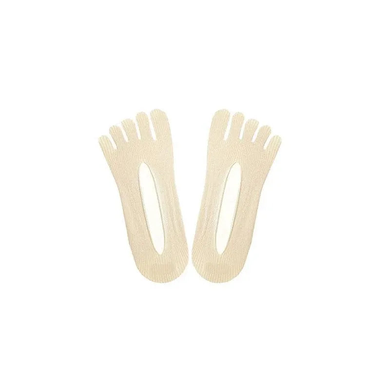 Five Finger Toe Socks Women Invisible Ankle Cut No Show Liner Low Cut Packs - Skin 6 Pairs