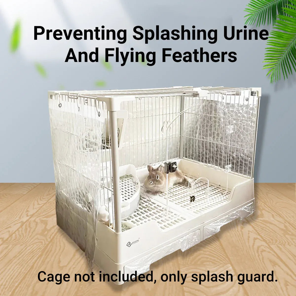 Clear EVA Small-Animal Cage Splash Guard - 180 × 57 cm