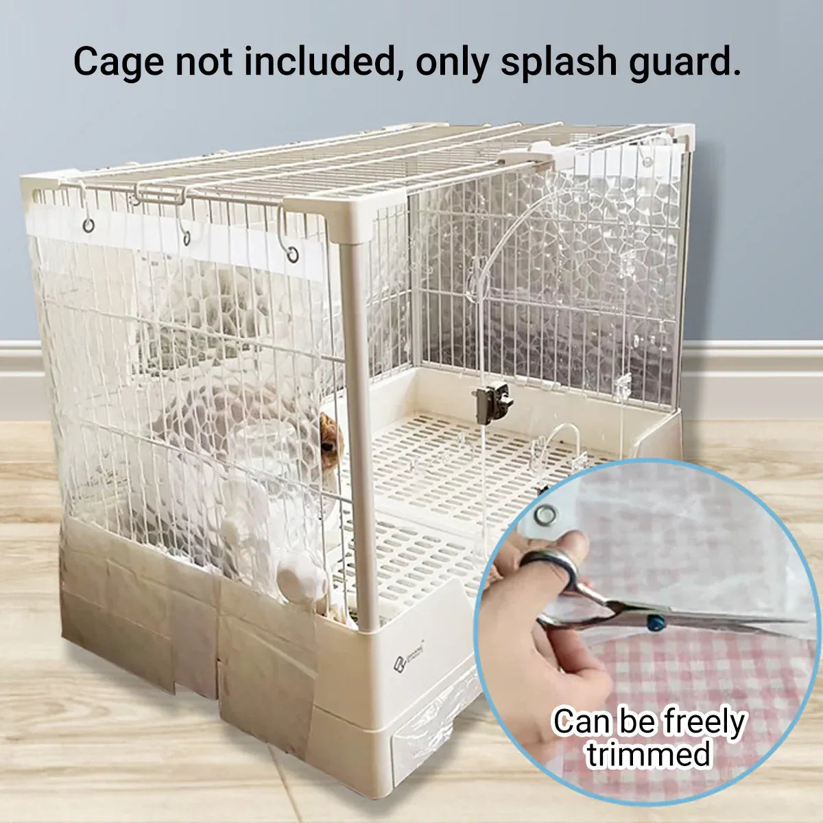 Clear EVA Small-Animal Cage Splash Guard - 180 × 57 cm