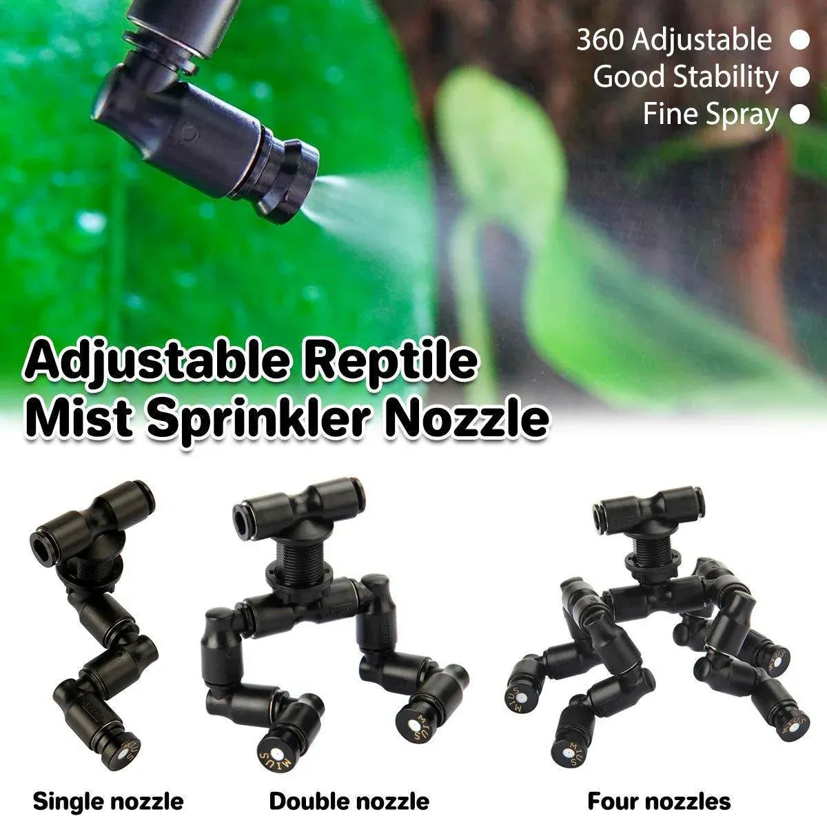 Adjustable Reptile Terrarium Misting Nozzle Set - Single Nozzle