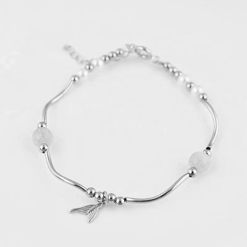 Women Fishtail Bracelet Chain Twisted Cuff Bracelet Bangle Adjustable Bracelets - 1