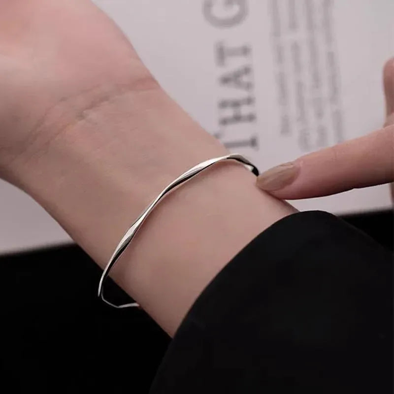 Women Fishtail Bracelet Chain Twisted Cuff Bracelet Bangle Adjustable Bracelets - 2