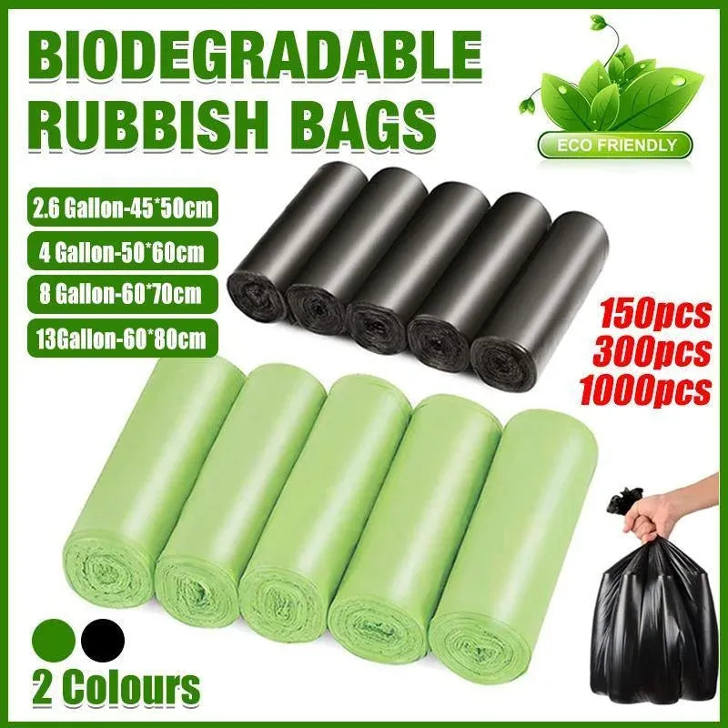 150 Black Bin Liner Bags – 60 × 80 cm, 10 Rolls