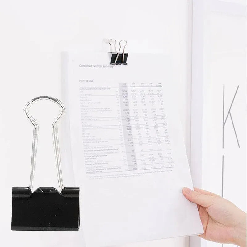 20PCS Black Bulldog Foldback Clips Document Paper Clamps Multiple Sizes - Blue 32mm — product photo 10