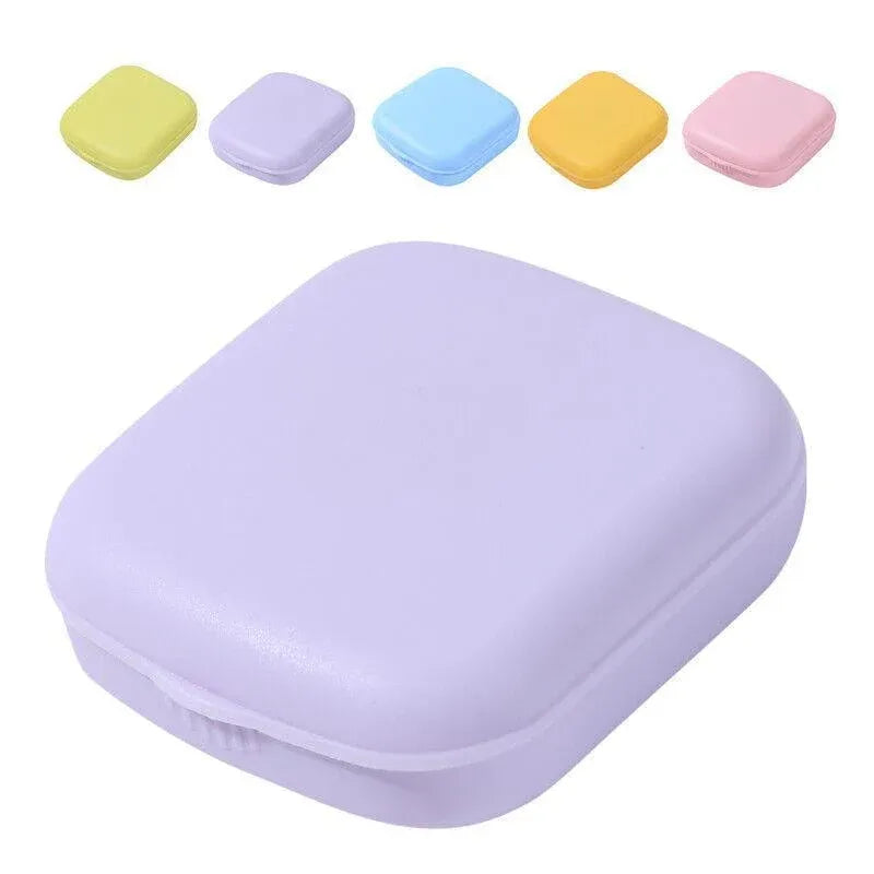 Pocket Plastic Mini Contact Lens Case Kit Outdoor Travel Holder Mirror Container - Green