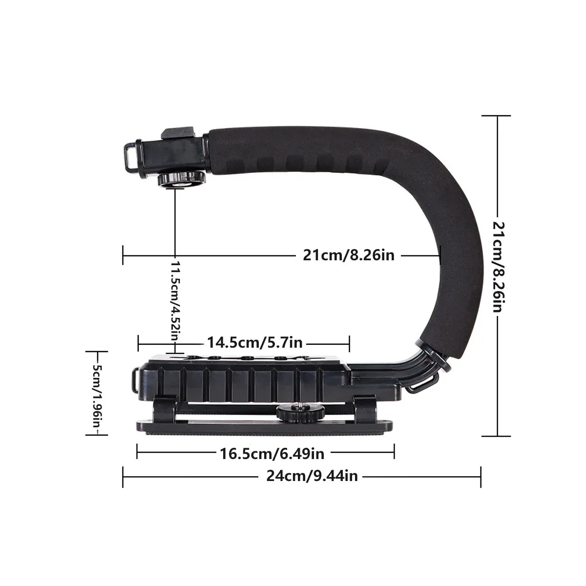U Shaped Camera Stabilizer Rig For DSLR Video Shooting with Flash Mount Hot Shoe