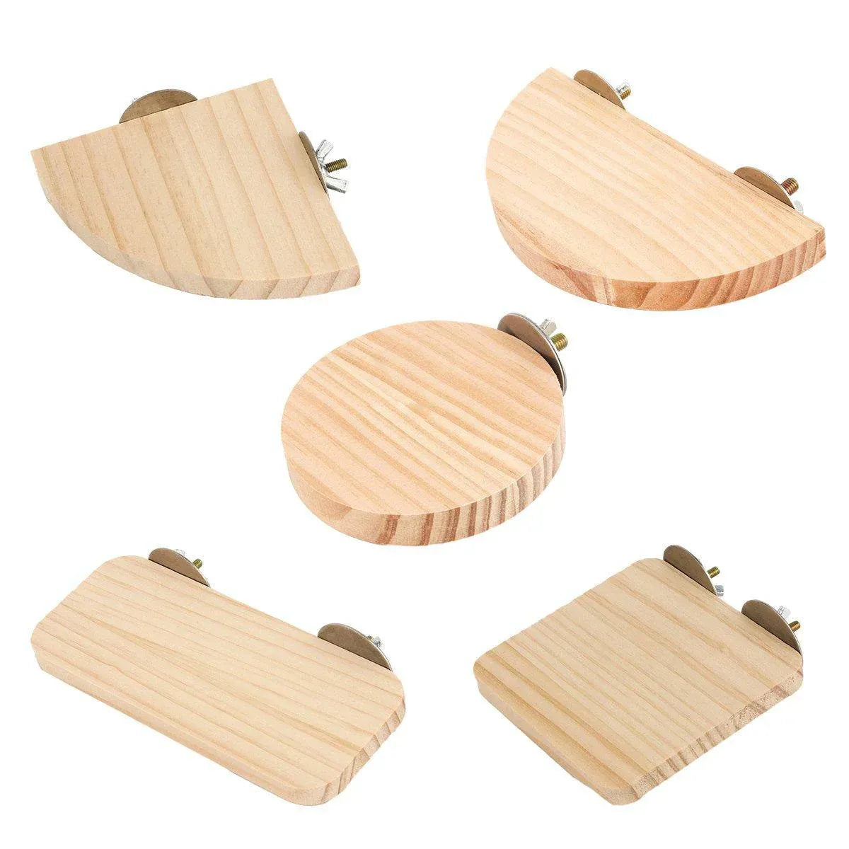 Wooden Small Pet Cage Platform - A2109, 9.5 × 9.5 × 1.5 cm