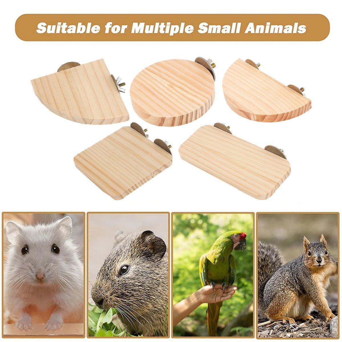 Wooden Small Pet Cage Platform - A2111, 15 × 7.5 × 1.5 cm