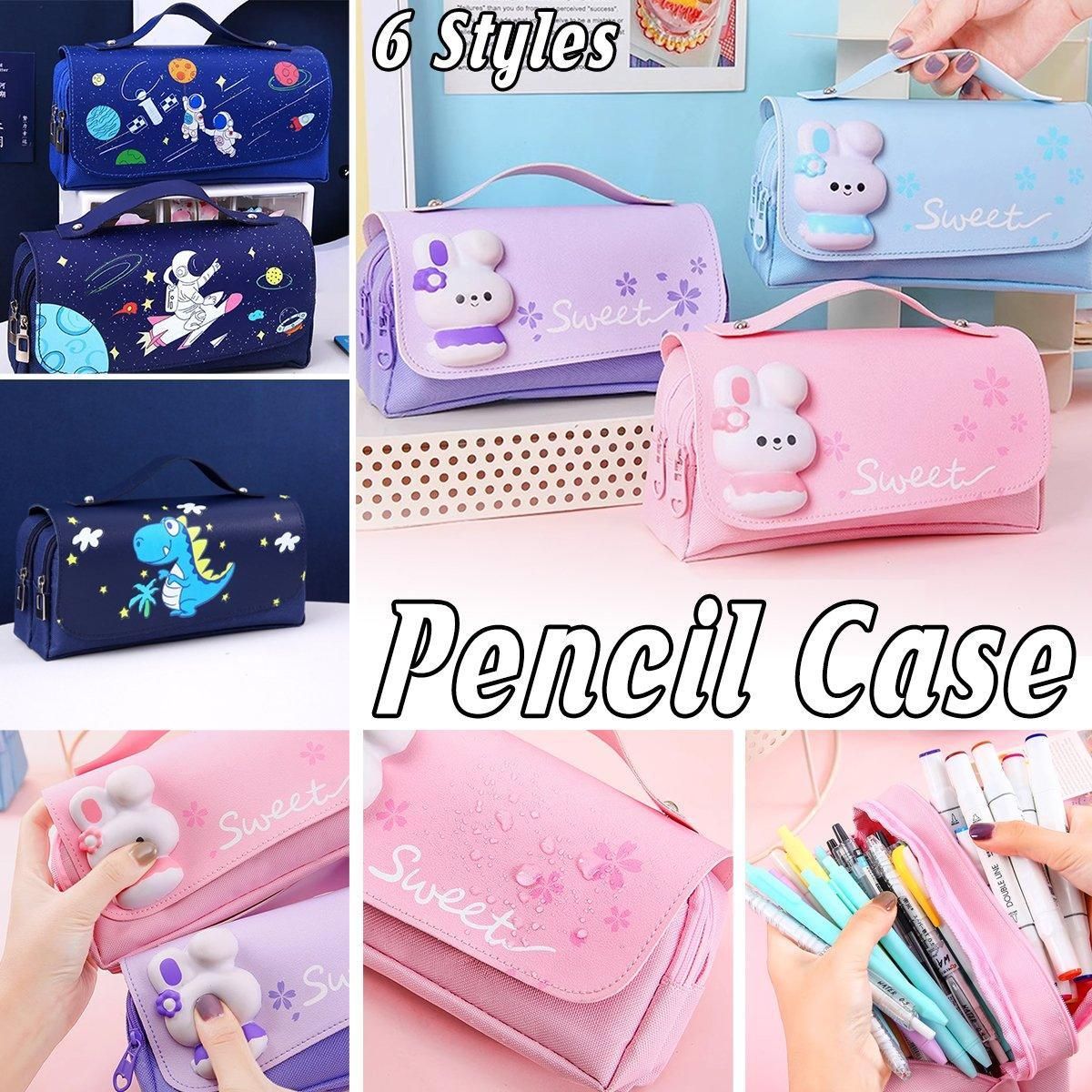 Functional Pencil Case Stationery Bag Pen Holder Storage Organizer for School - 06 — product image 2