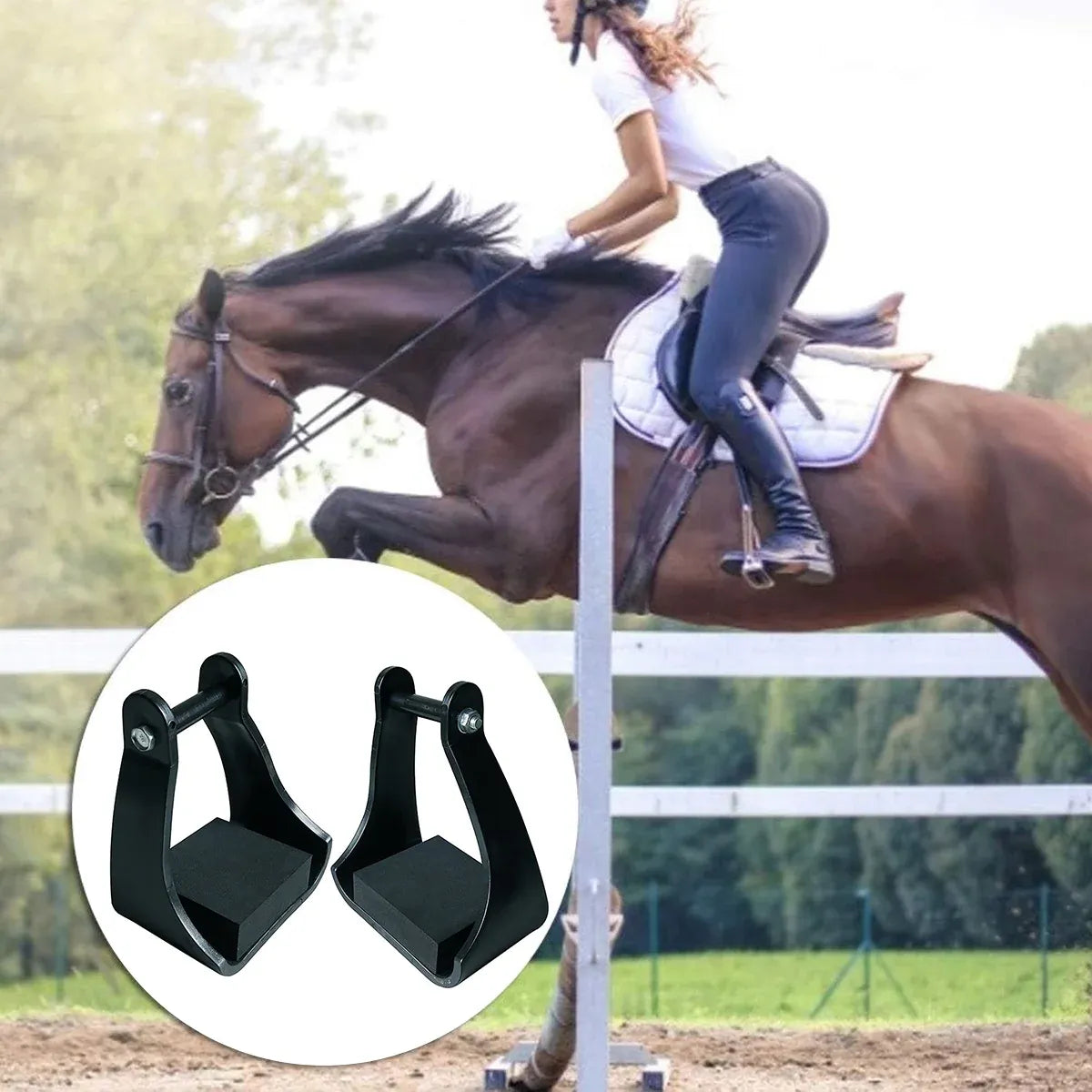 Adjustable Plastic Equestrian Stirrups, 2-Pack