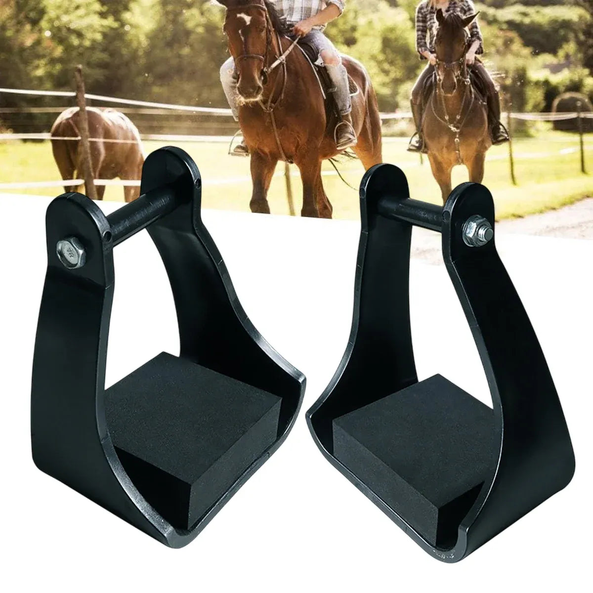 Adjustable Plastic Equestrian Stirrups, 2-Pack