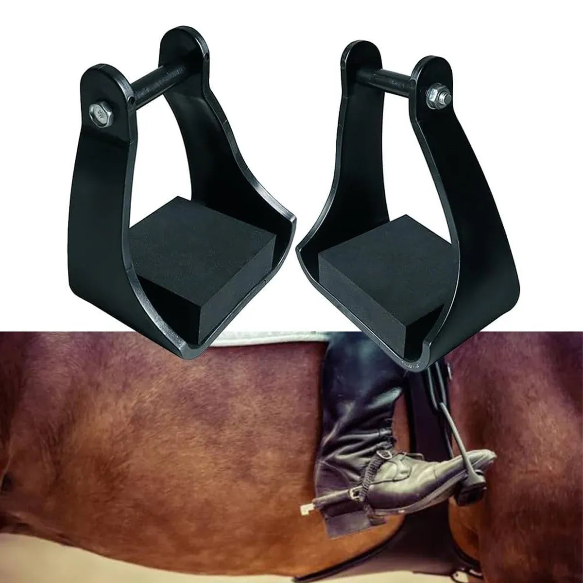 Adjustable Plastic Equestrian Stirrups, 2-Pack