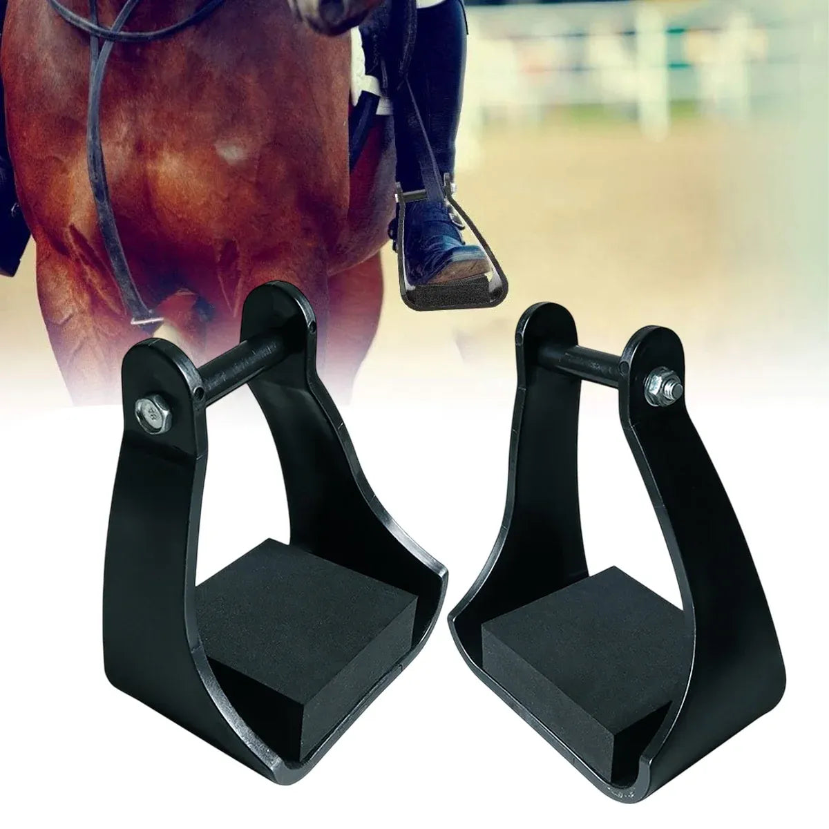 Adjustable Plastic Equestrian Stirrups, 2-Pack