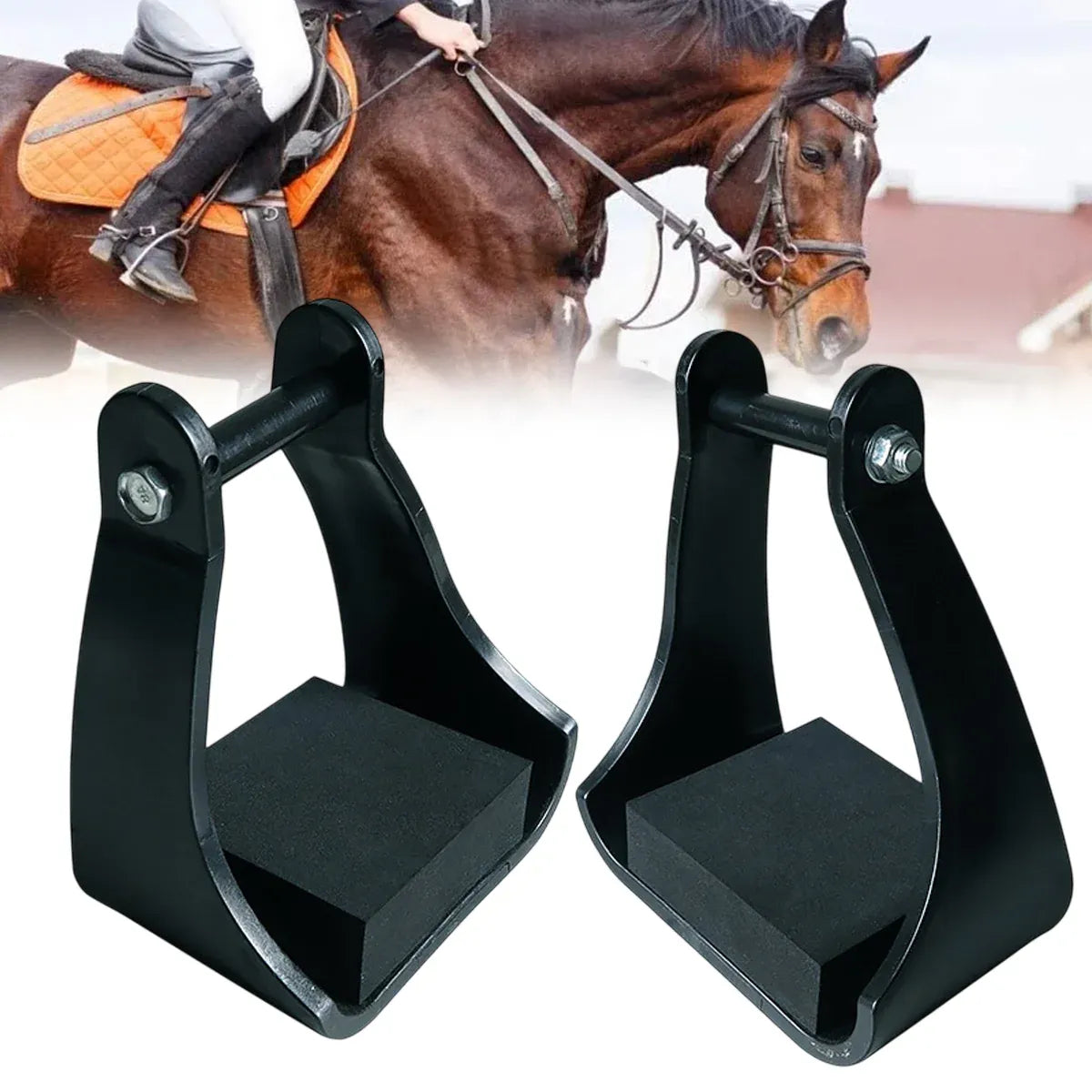Adjustable Plastic Equestrian Stirrups, 2-Pack