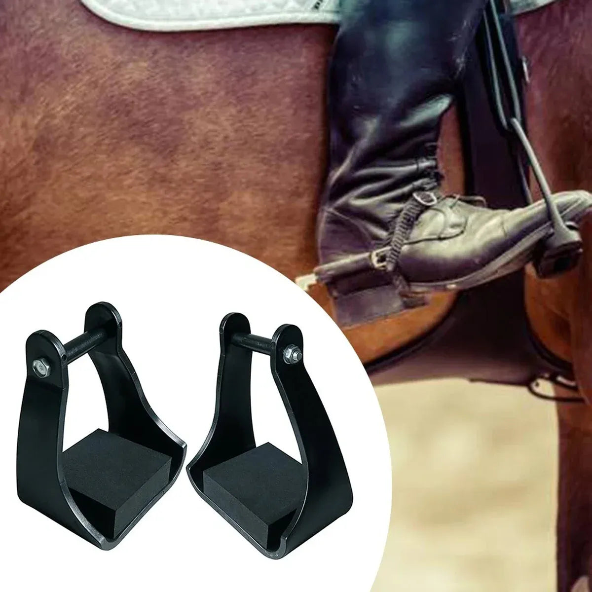 Adjustable Plastic Equestrian Stirrups, 2-Pack
