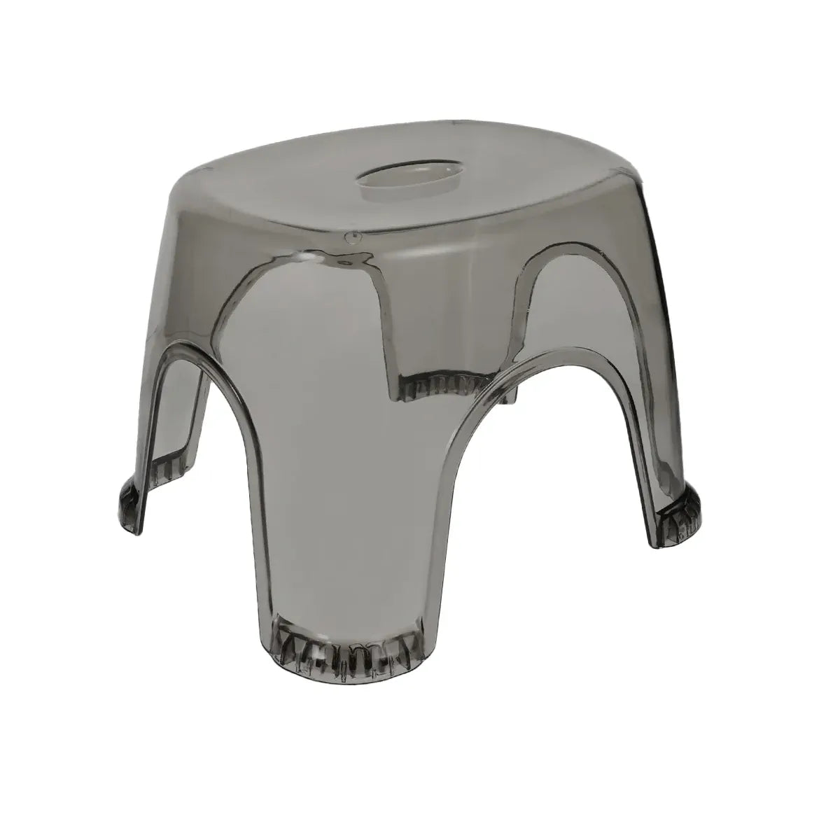 4pcs Transparent Plastic Stool Stackable Anti Slip 35.5 x 29.5 x 27cm Durable