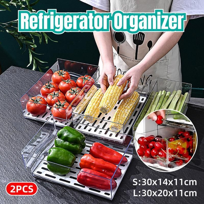 Kitchen Fridge Drawer Organiser Storage Boxes Refrigerator Storage Containers - 20cm — product image 2