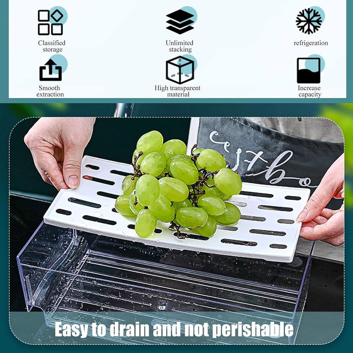 Kitchen Fridge Drawer Organiser Storage Boxes Refrigerator Storage Containers - 20cm — product image 5